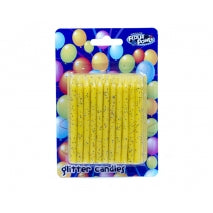 Birthday Candle - GLITTER YELLOW 24Pk