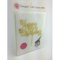 Acrylic Cake Topper - HAPPY BIRTHDAY (GOLD)