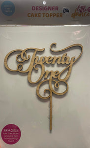 TIMBER Cake Topper - TWENTY ONE