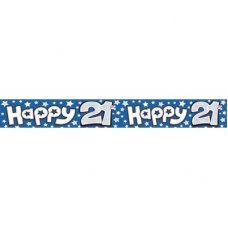 Banner - Happy 21ST Blue