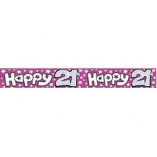 Banner - Happy 21st Pink