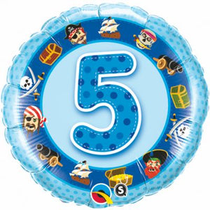 45cm Foil Balloon - 5TH BIRTHDAY PIRATE