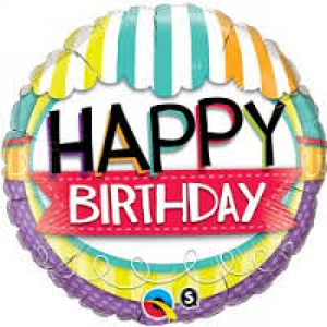 45cm Foil Balloon - HAPPY BIRTHDAY AWNING