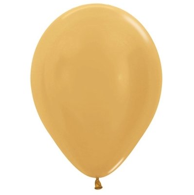 Metallic Gold Latex Balloons - 25 Pack