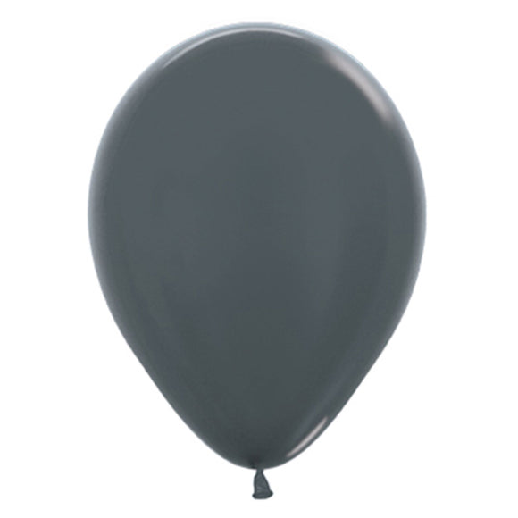 Metallic BLACK Latex Balloons - 25 Pack