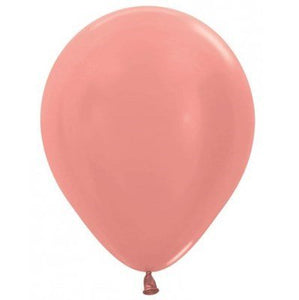 Metallic Rose Gold Latex Balloons - 25 Pack