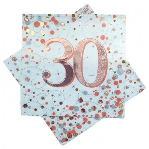 Lunch Napkins - 30th Rose Gold