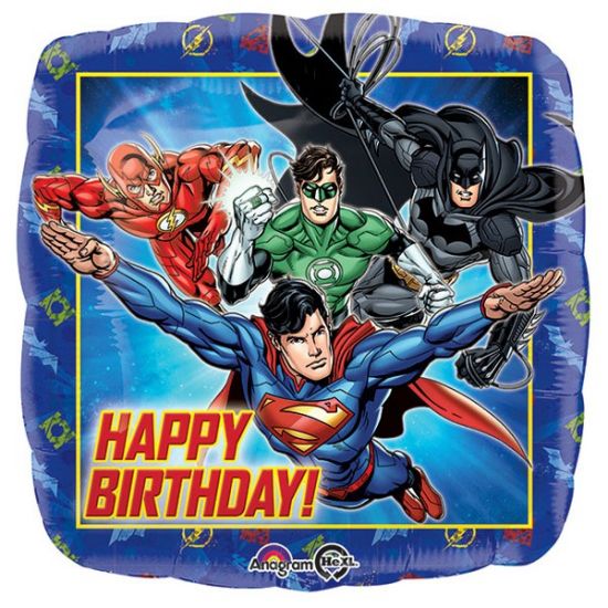 45cm Foil Balloon - JUSTICE LEAGUE HAPPY BIRTHDAY