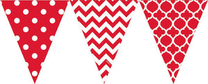 *CLEARANCE* Bunting Flags (Pennant Banners) - RED