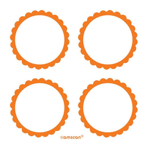 LABELS SCALLOPED - ORANGE