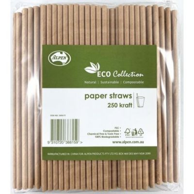 Kraft Paper Straws - 250Pk