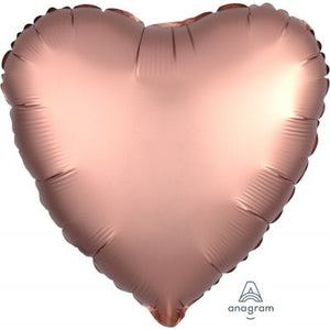 45cm Foil Balloon - HEART- ROSE COPPER