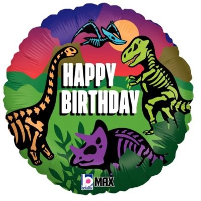 45cm Foil Balloon - HAPPY BIRTHDAY DINOSAUR