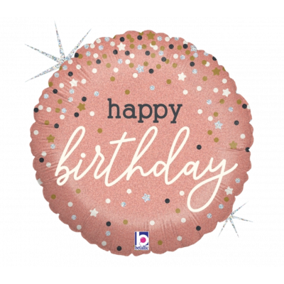 45cm Foil Balloon - ROSE GOLD GLITTER