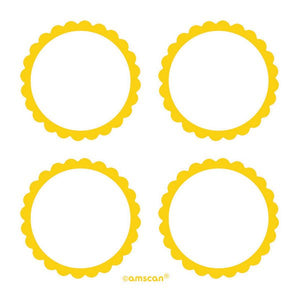 LABELS SCALLOPED - YELLOW