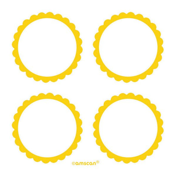 LABELS SCALLOPED - YELLOW