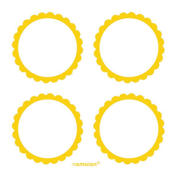 LABELS SCALLOPED - YELLOW