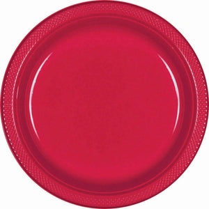 Red - Plastic Plate 26cm