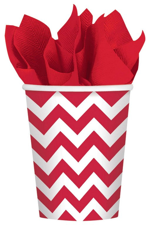 Red - Chevron Paper Cups