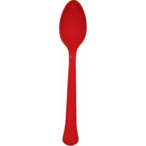 Red - Plastic Spoon