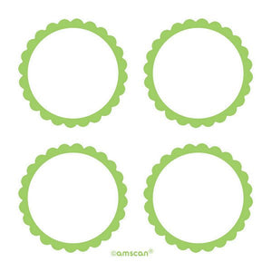 LABELS SCALLOPED - LIME GREEN