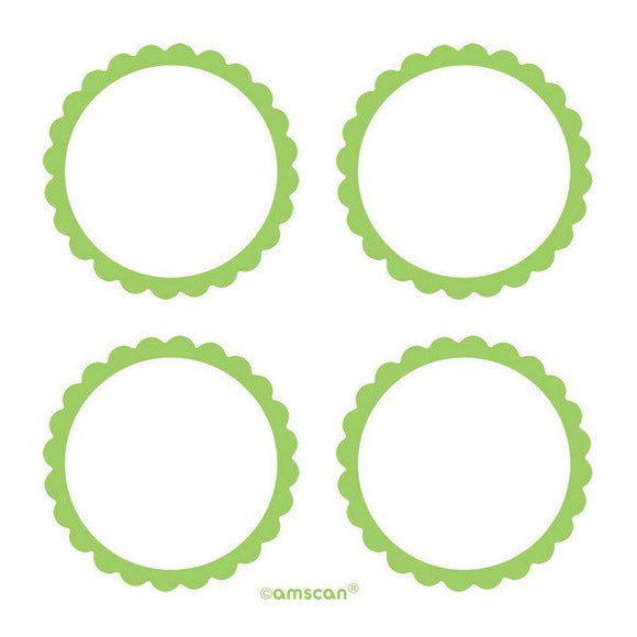 LABELS SCALLOPED - LIME GREEN
