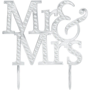 'Mr & Mrs' Cake topper - with bling