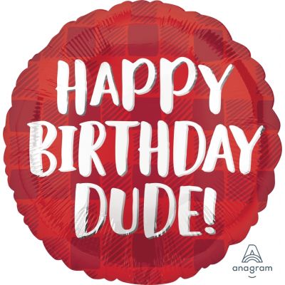 45cm Foil Balloon - HAPPY BIRTHDAY DUDE