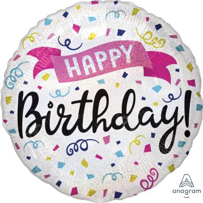 45cm Foil Balloon - HAPPY BIRTHDAY BANNER