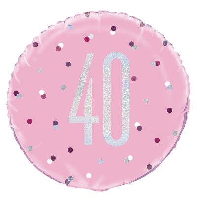 45cm Foil - 40th Pink Dots
