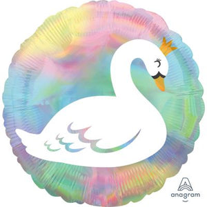 45cm Foil Balloon - Holographic SWAN