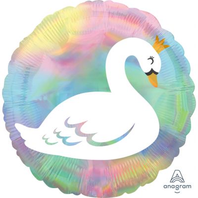 45cm Foil Balloon - Holographic SWAN