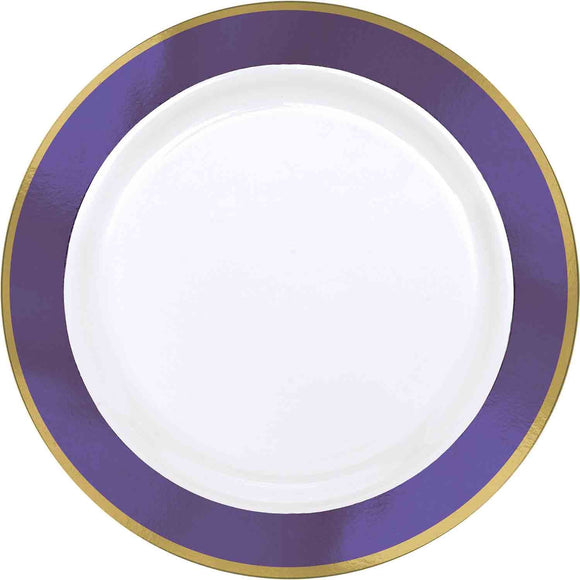 Gold Rim DINNER Plates - PURPLE