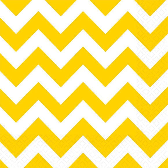 Yellow - Chevron Lunch Napkins