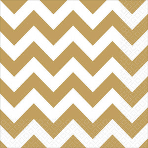 **Clearance** GOLD - Chevron Kraft Lunch Napkins