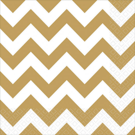 **Clearance** GOLD - Chevron Kraft Lunch Napkins