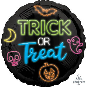 45cm Foil Balloon - TRICK OR TREAT NEON