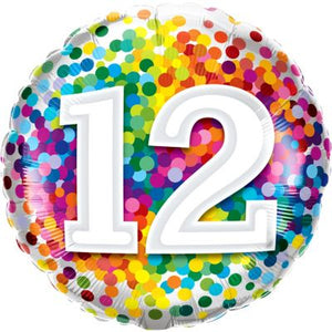 45cm Foil Balloon - HAPPY 12TH BIRTHDAY
