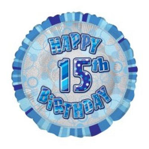 45cm Foil Balloon - 15TH BIRTHDAY