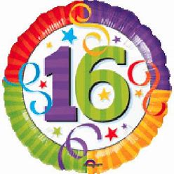 45cm Foil Balloon - 16TH BIRTHDAY