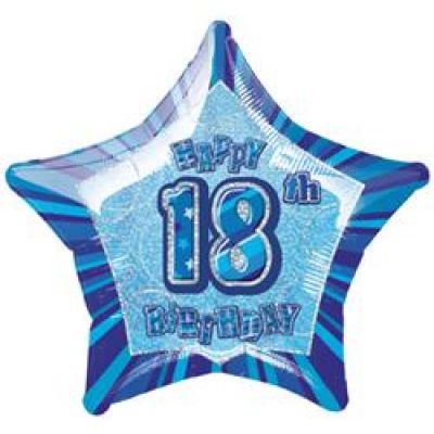 45cm Foil Balloon - HAPPY 18th BIRTHDAY BLUE