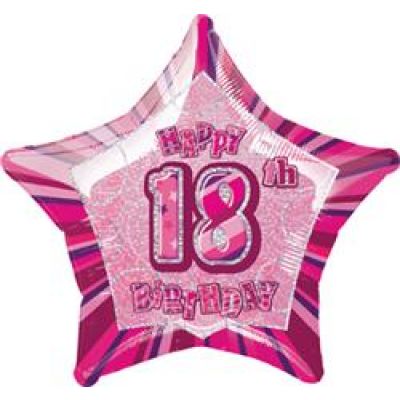 45cm Foil Balloon - HAPPY 18th BIRTHDAY PINK