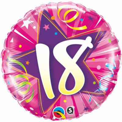 45cm Foil Balloon - 18th BIRTHDAY PINK