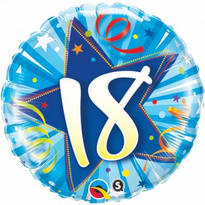 45cm Foil Balloon - 18th BIRTHDAY BLUE