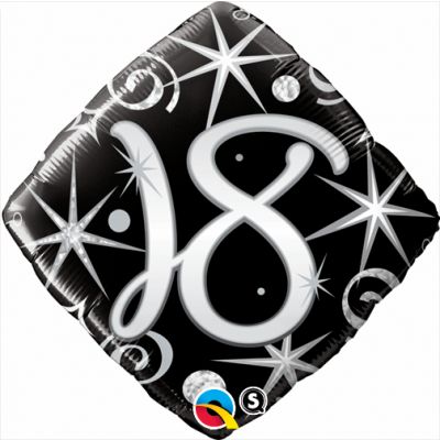 45cm Foil Balloon - 18th BIRTHDAY BLACK