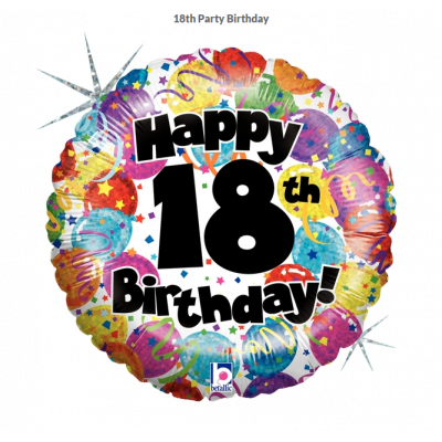 45cm Foil Balloon - HAPPY 18th BIRTHDAY