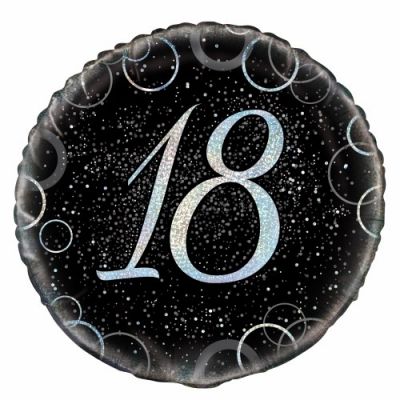 45cm Foil Balloon - 18th BIRTHDAY - Silver