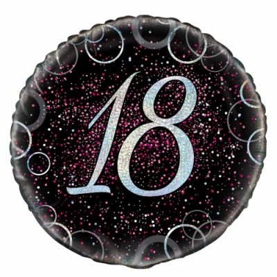 45cm Foil Balloon - 18th BIRTHDAY PINK