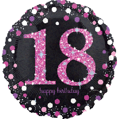 45cm Foil Balloon - 18th BIRTHDAY PINK