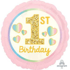 45cm Foil Balloon - HAPPY 1ST BIRTHDAY